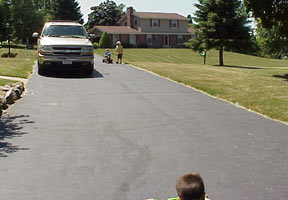 Talen and Rand waiting to come down the drive.