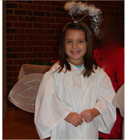 Ashlynn - a little angel in the school pagent
