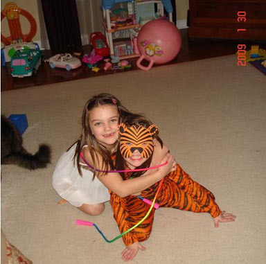 Autumn and Ashlynn Playing Zoo