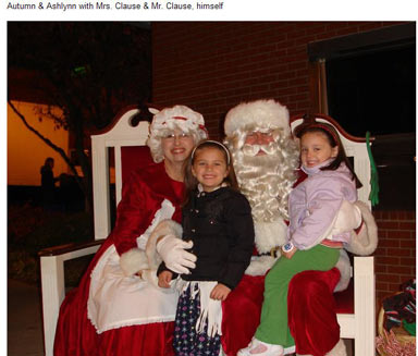 Autumn and Ashlynn at local Tree Lighting Ceremony