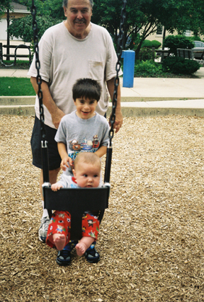 Duncan's First Swing at Gramma's Park