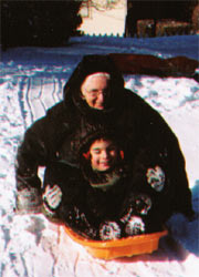 Sledding with Gramma at Gramma's house