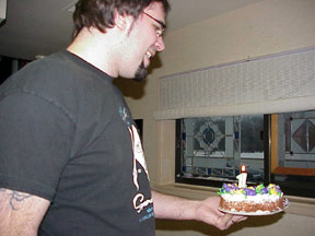 Daddy has his birthday cake